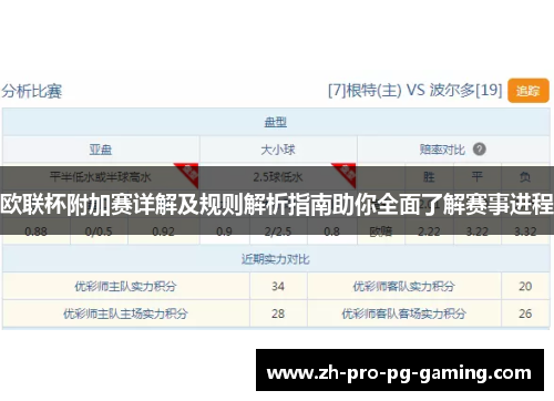 欧联杯附加赛详解及规则解析指南助你全面了解赛事进程